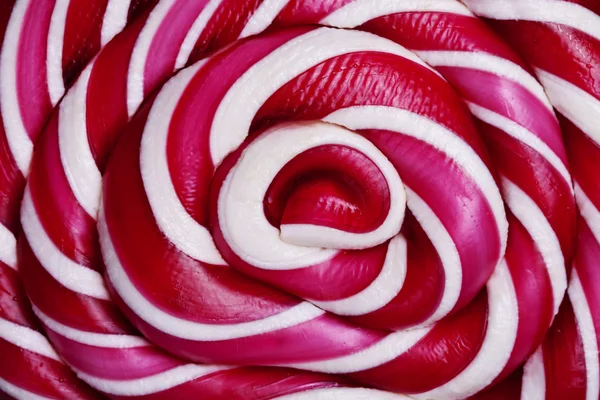 Röda och vita stora spiral lollipop — Stockfoto