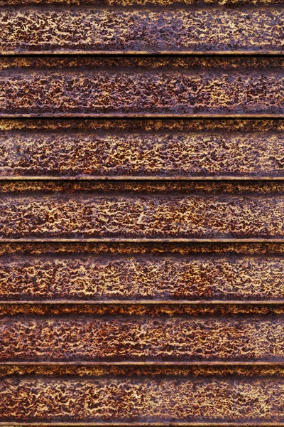 Rostig metall konsistens av horisontella linjer — Stockfoto