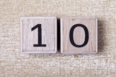 10 ahşap küpler rakam