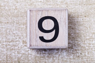 ahşap küpleri 9 rakamları kümesi