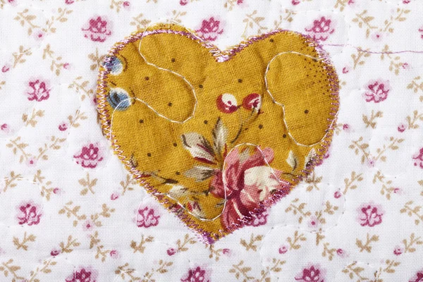 Fabric texture pattern heart — Stock Photo, Image