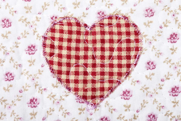 Fabric texture pattern heart — Stock Photo, Image