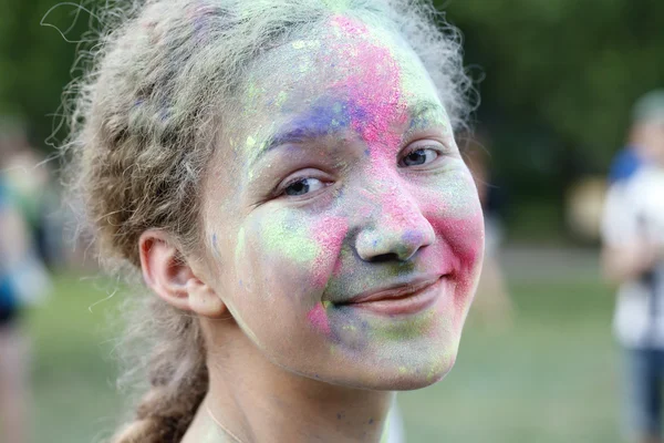 Kleurrijke viering, het festival van Holi kleuren — Stockfoto
