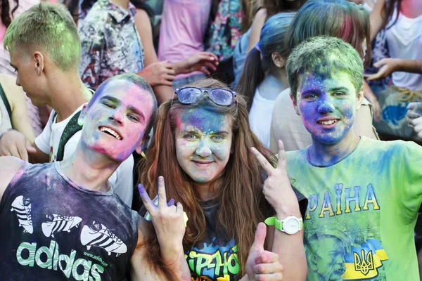 Kleurrijke viering, het festival van Holi kleuren — Stockfoto