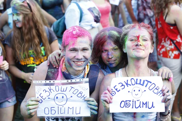 Kleurrijke viering, het festival van Holi kleuren — Stockfoto