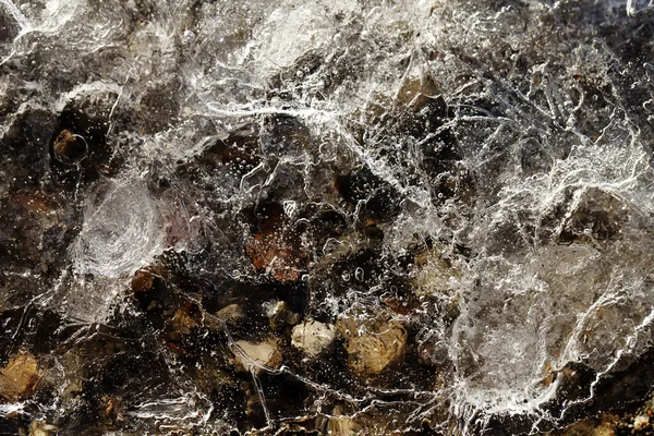 Fryst vatten is texturmönstret bakgrund med sprickor — Stockfoto
