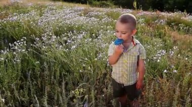 bir lolipop doğanın büyüleyici bir çocukla