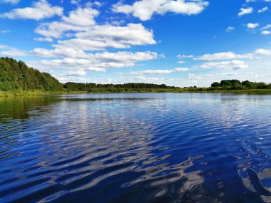 Bir yaz gününde nehir manzarası