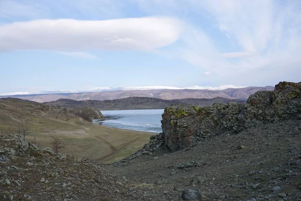 Paysage Lac Baïkal Jour Printemps — Photo