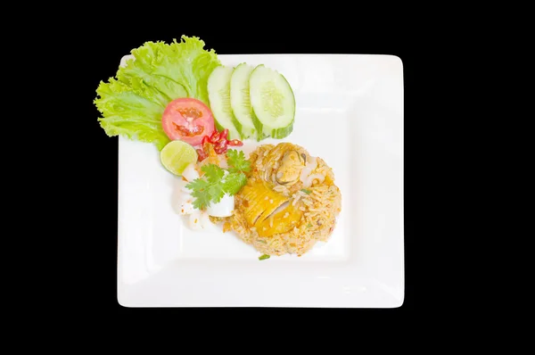 Nasi goreng dengan makanan laut, makanan Thailand — Stok Foto