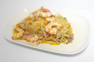 Papaya salata karides, Tayland baharatlı yemekleri