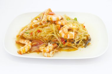 Papaya salata karides, Tayland baharatlı yemekleri