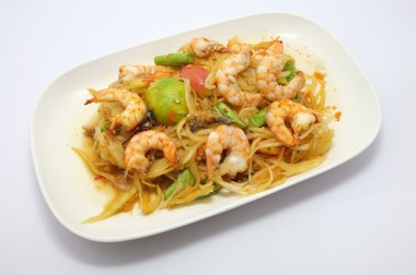 Papaya salata karides, Tayland baharatlı yemekleri