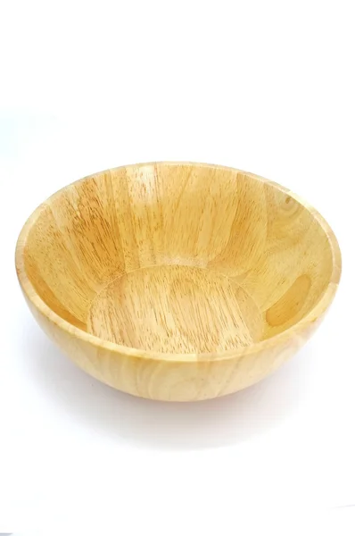 Wooden bowl in beige color — Stock Photo, Image