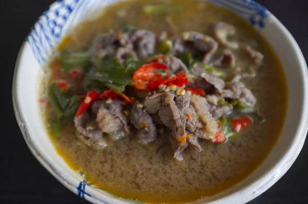 Cuisine Thaïlandaise Soupe Tom Sab Isaan Soupe Aigre Douce Épicée — Photo