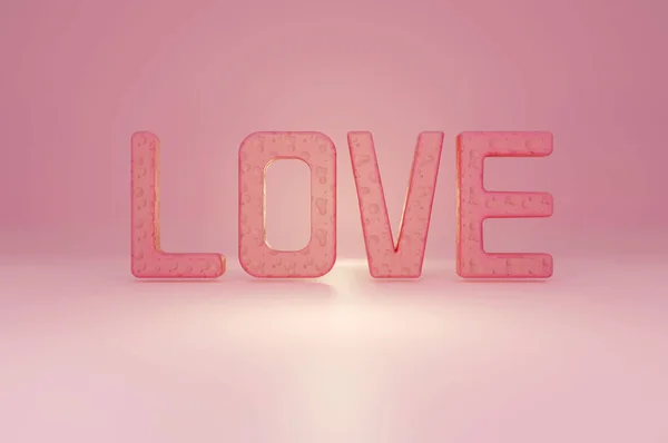 Beeld Love Compositie Roze Achtergrond Concept Een Liefdesverklaring Valentijnsdag — Stockfoto