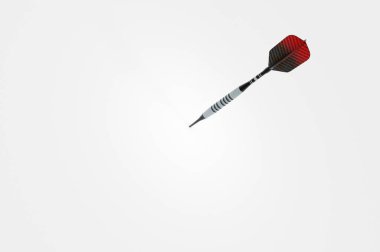 3D illüstrasyon, Dart Beyaz Arkaplanda Sıkıştı. Kavram Başarı İşi