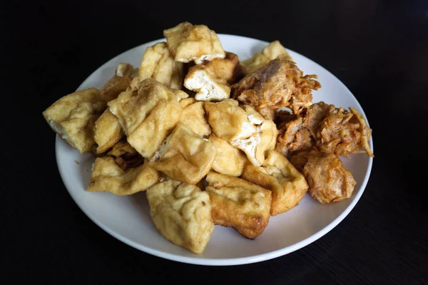 Fried Taro Κέικ Χορτοφάγους Zhu Jiao Quan Και Fried Tofu — Φωτογραφία Αρχείου