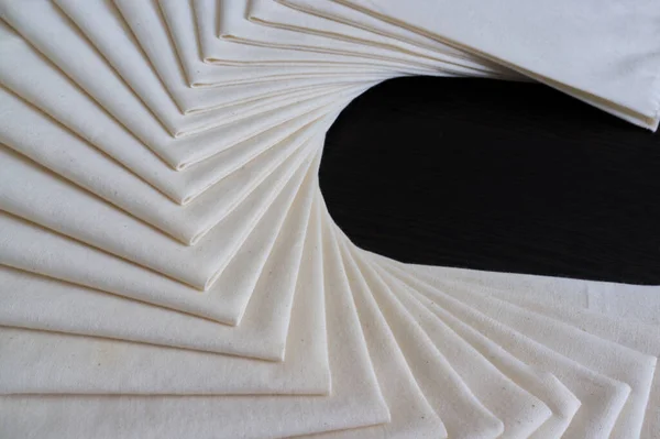 Tejido Blanco Plegado Apilado Textura Tela Fondo Taller Conceptual —  Fotos de Stock