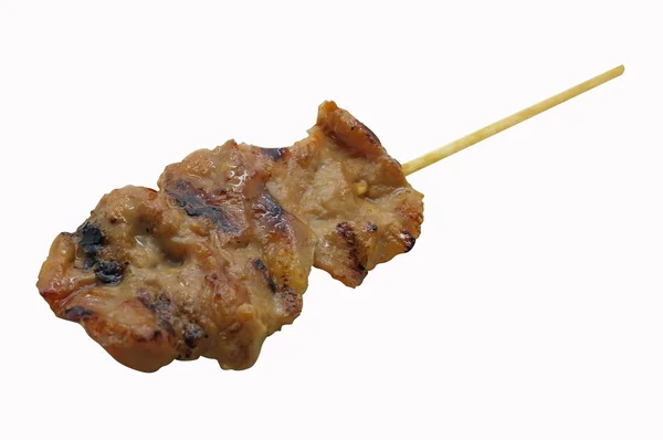 Thai-style roasted pork, grilled pork, pork steak, barbecue pork on skewers (Moo Yang, Mu Ping) — Stock Photo, Image