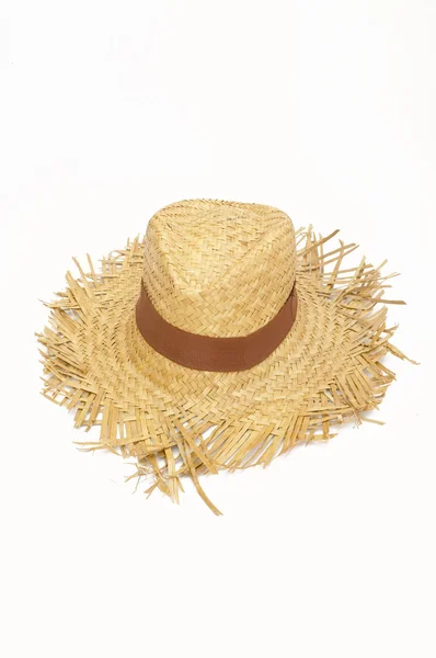 밀 짚 모자, 흰색 배경에 고립 된 여름 파나마 — 스톡 사진