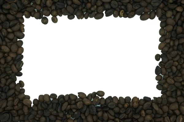 Coffee frame in rectangular shape isolated on white — Stock Photo, Image