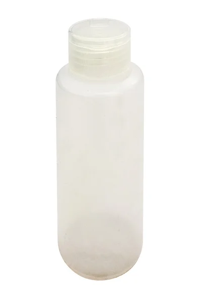 Frasco de plástico branco branco para cosméticos, shampoo, líquido — Fotografia de Stock