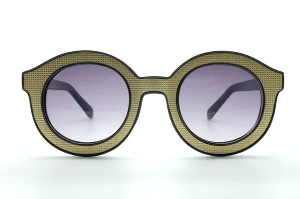 Κίτρινο ρετρό, vintage γυαλιά, φορούν τα μάτια, το μαύρο και το χρυσό πλαίσιο — Φωτογραφία Αρχείου