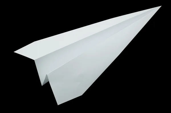 Origami de avión, papel plegable en forma de avión, color blanco —  Fotos de Stock