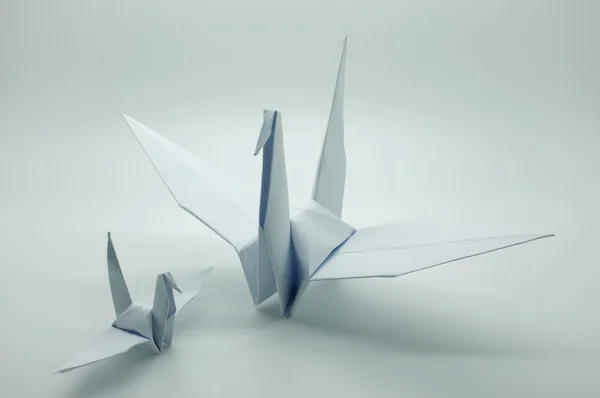 Grúa blanca de origami, pájaro, papel —  Fotos de Stock