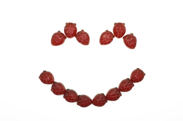 Smile of gummi red strawberry jelly — Φωτογραφία Αρχείου