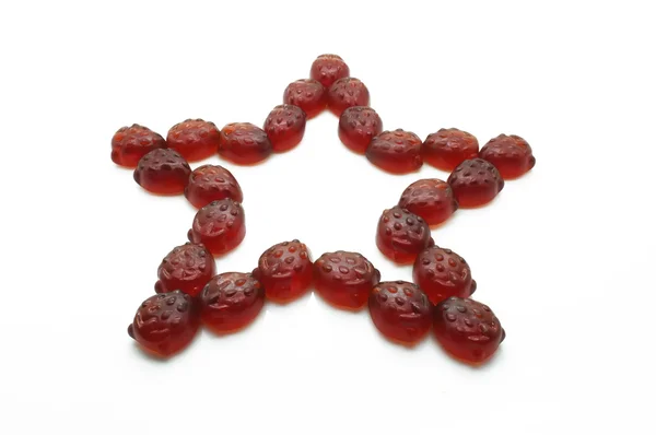 Star of gummi red strawberry jelly — Stock Photo, Image