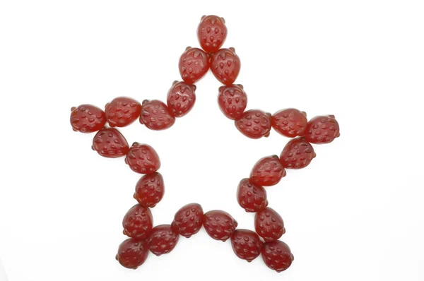 Star of gummi red strawberry jelly — Stock Photo, Image