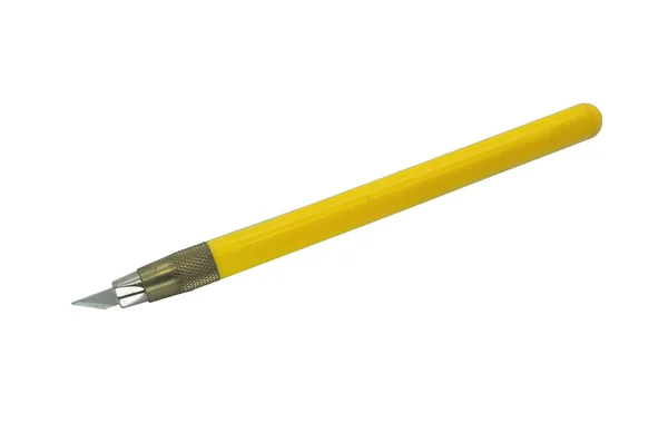 ペーパー カッター、カッターのブレッド ボード、黄色の色でカッター ナイフ — ストック写真