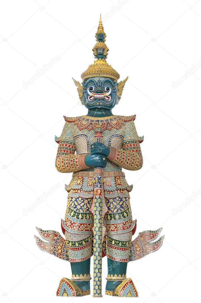 Thai giant guardian isolated on white background