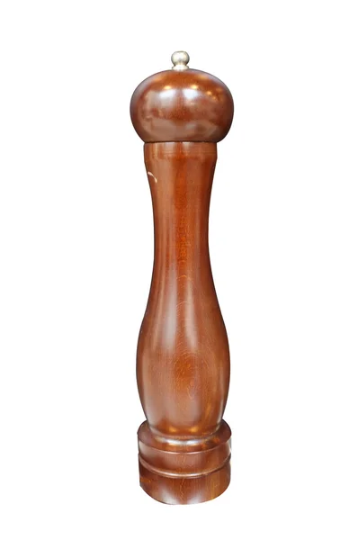 Pieprz shakers wykonane z drewnianych na białym tle na białym tle — Zdjęcie stockowe