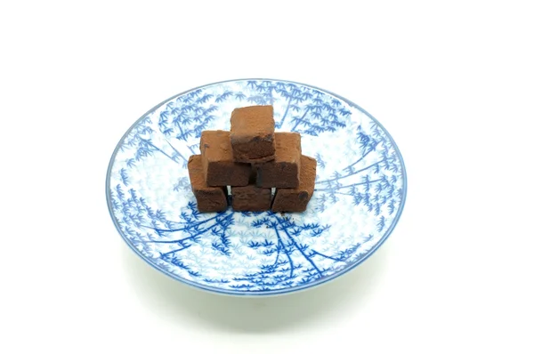 Шоколадна упаковка на тарілку — стокове фото