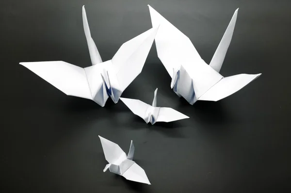 Białego żurawia origami, ptak, papier — Zdjęcie stockowe