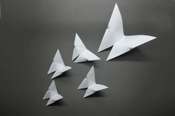 Papieru origami biały motyl — Zdjęcie stockowe
