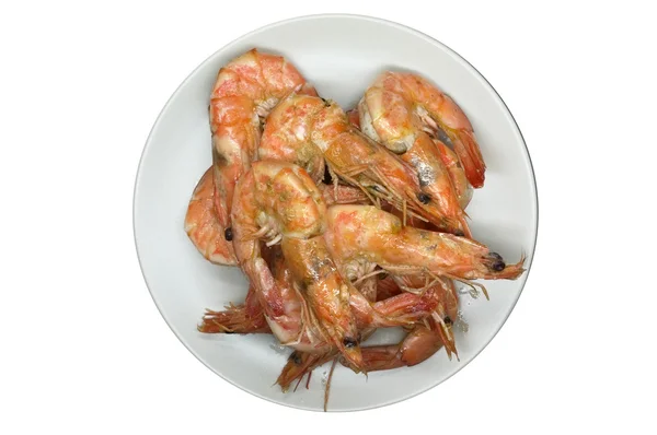 Cooked, boiled, steamed shrimp, prawn — Stock Photo, Image