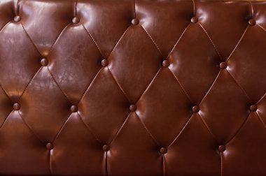 Düğmeli kahverengi deri desenli arka plan.