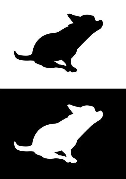 Chihuahua dog breed - silhouette vector — Stock Vector