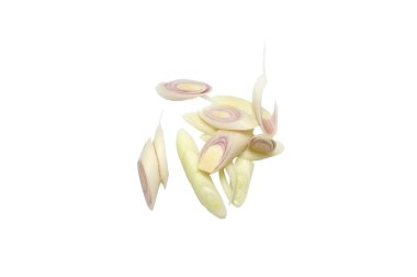 Beyaz arkaplanda taze limon otu izole edildi