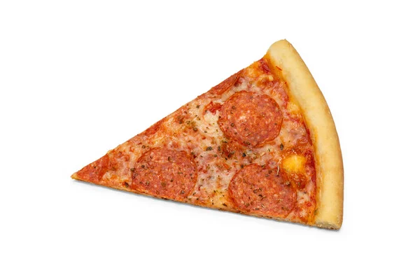 Zdjęcie Krojonego Kawałka Pizzy Peperroni Stosowania Pizzerii Reklamowej Menu Restauracji — Zdjęcie stockowe
