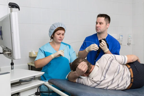 The patient in the endoscopy room