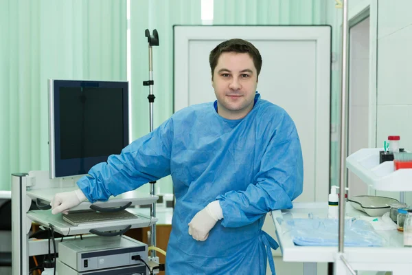 Doctor endoscopist in the operating room — Zdjęcie stockowe