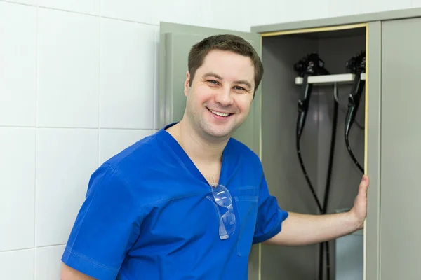 Smiling doctor endoscopist — Stockfoto