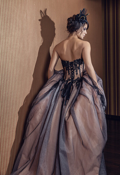 The girl in the image of a princess.