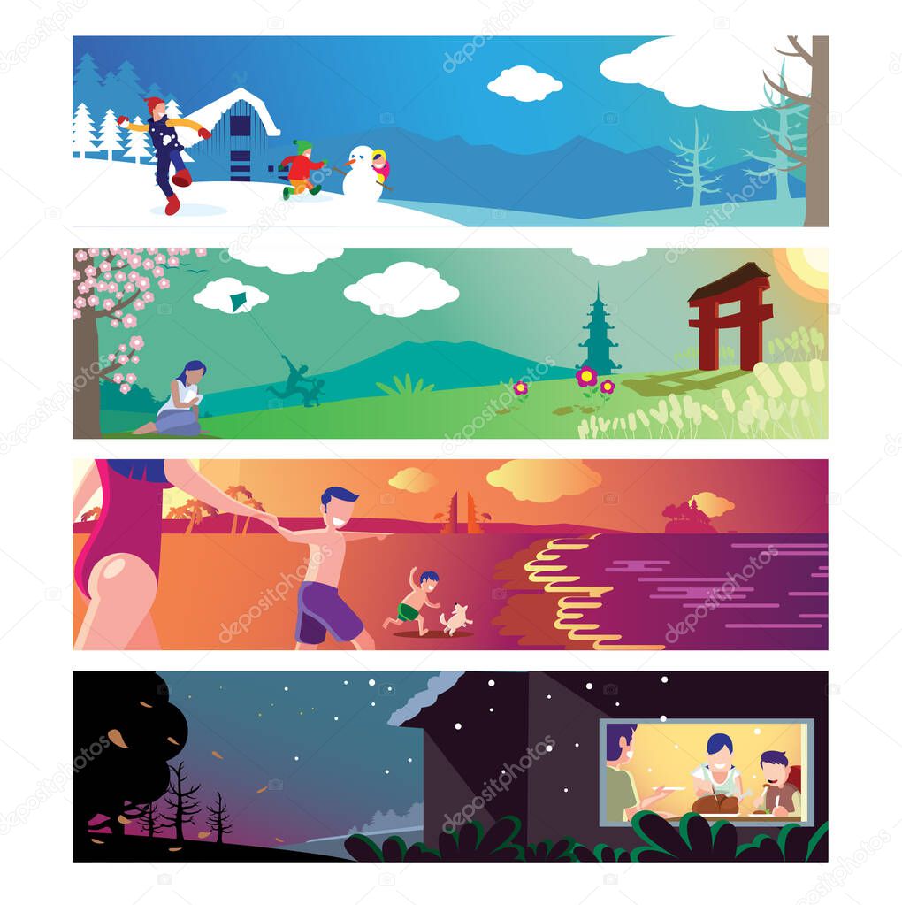 Four seasons theme. for web banner, print, calendar use or any other purpose