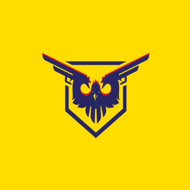 Ravenskull vector  emblem style a combination of raven bird, handgun and skull clipart